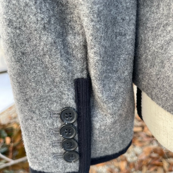 NWT J Crew Gorgeous Gray Wool Blazer with black trim - Picture 8 of 13